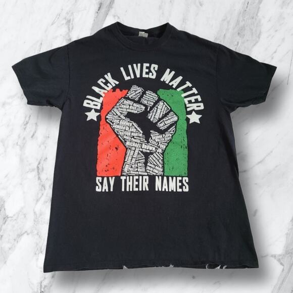 Black Lives Matter Symbol Say Their Names Graphic Tee Medium - Picture 10 of 10